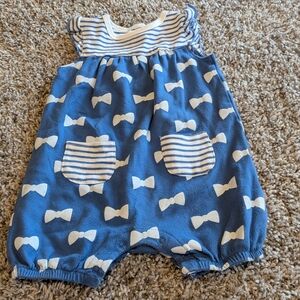 6/$35 Koala Kids Striped Blue and White Baby Romper
